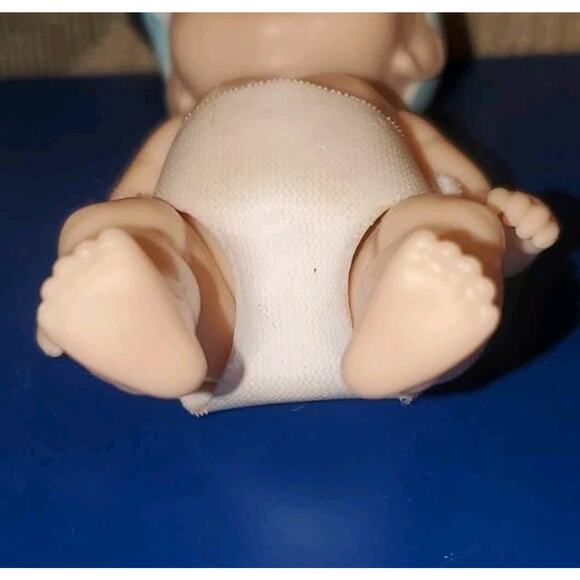 4 Inch Zapf Creations Baby Surprise Blue Bow Purple Eyes Diaper Collectible - Picture 5 of 8